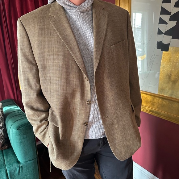 Ralph Lauren Coat Blazer Beige Black Label Wool Silk Sportcoat - Picture 6 of 11